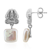 White Freshwater Pearl Silver Earrings (TPC)